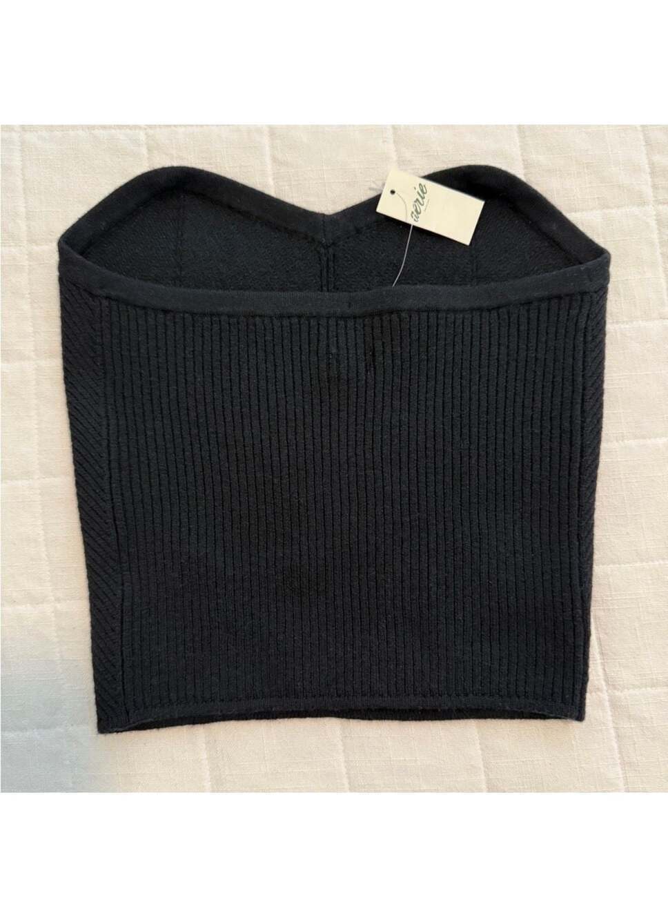 Aerie Ribbed Black Sweater Tube Top - XS - Picture 2 of 3